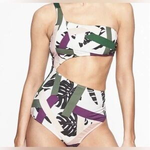 NWT Athleta Tropical Geo one piece Swimsuit size Medium